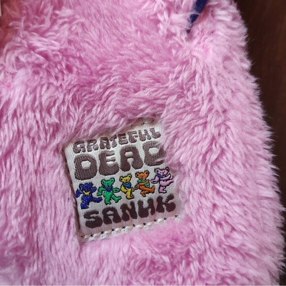 Grateful Dead Pink Fuzzy Flip Flops Size 11 Women Or Size 10 Men. - Picture 4 of 7